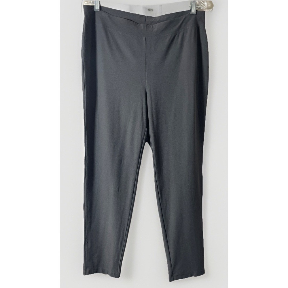 Eileen Fisher Pants Womens Large Gray Ankle Stretch Elastic Waist‎ Office Casual